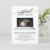 Modernes Foto Virtual Wedding Zeremonie Einladung (Stehend Vorderseite)