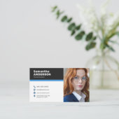 Modernes Foto Visitenkarte (Stehend Vorderseite)