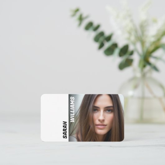 Modernes Foto Visitenkarte (Stehend Vorderseite)