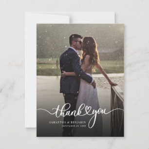 Modernes Foto Wedding Foto Vielen Dank Mitteilungskarte