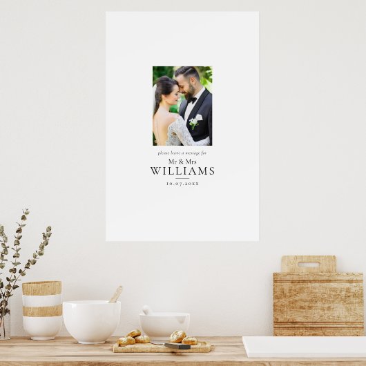 Modernes Foto Wedding Guest Signature Board Poster (Küche)