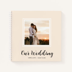 Modernes Foto Wedding Spiral Gästebuch Notizblock