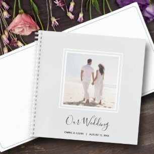 Modernes Foto Wedding Spiral Gästebuch Notizblock