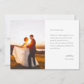 Modernes Foto Wedding W Note Landschaft Dankeskarte (Rückseite)