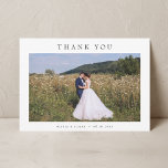 Modernes Foto Wedding W Note Landschaft Dankeskarte<br><div class="desc">Landscape einfache moderne Hochzeit danke Ihnen Karte mit Notiz.</div>