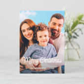Modernes Foto Weihnachten Elegante Schrift (Stehend Vorderseite)