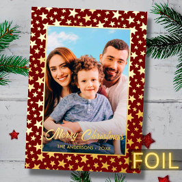 Modernes Foto Weihnachten Folien Feiertagskarte