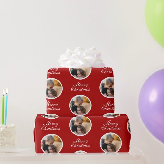 Modernes Foto Weihnachten Geschenkpapier (Partygeschenke)