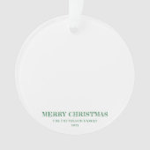 Modernes Foto Weihnachten Grün Ornament (Vorderseite)
