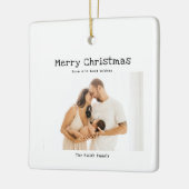 Modernes Foto Weihnachten Keramikornament (Links)