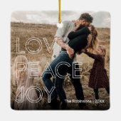 Modernes Foto Weihnachten Keramikornament (Rückseite)