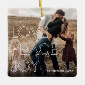 Modernes Foto Weihnachten Keramikornament (Vorderseite)