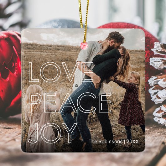 Modernes Foto Weihnachten Keramikornament