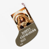 Modernes Foto Weihnachten Kleiner Weihnachtsstrumpf (Rückseite (Hängend))