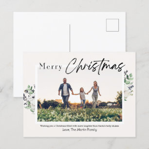 Modernes Foto Weihnachten Postkarte