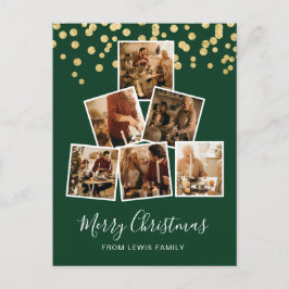 Modernes Foto Weihnachten Postkarte Grün