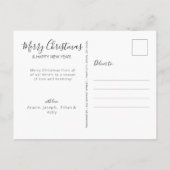 Modernes Foto Weihnachten Postkarte Grün (Rückseite)