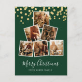 Modernes Foto Weihnachten Postkarte Grün (Vorderseite)