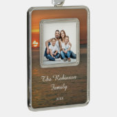 Modernes Foto Weihnachten Rahmen-Ornament Silber (Rechts)