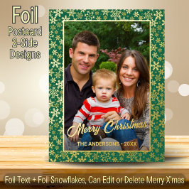Modernes Foto Weihnachten Weihnachts-Drehgrün Folien Feiertagspostkarte