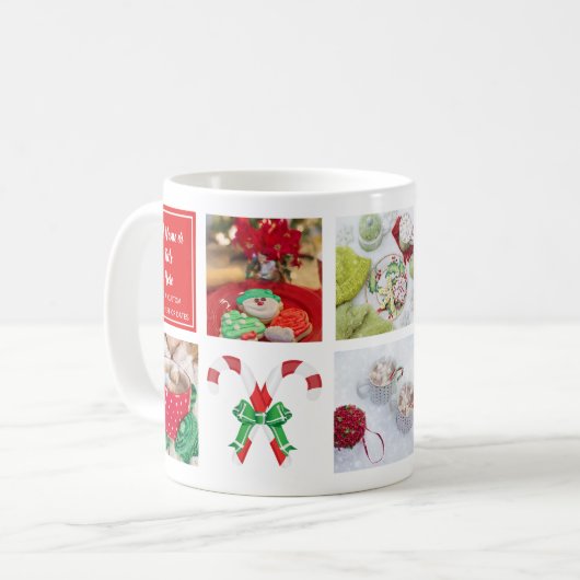 Modernes Foto Weihnachtsgeschenk mit Vorlagen Kaffeetasse (Vorderseite Links)