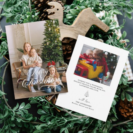 Modernes Foto Weihnachtskarte Einladung