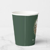 Modernes Foto Weihnachtskranz grün Pappbecher (Rechts)