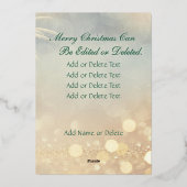 Modernes Foto Weihnachtssterne grün Folien Feiertagskarte (Rückseite)