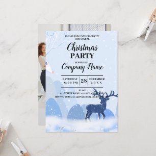 Modernes Foto Weihnachtsunternehmen Party Einladun Einladung