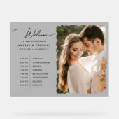 Modernes Foto - Willkommen und Timeline Acrylschild (Vorderseite)