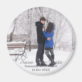 Modernes Foto Winter Save the Date Magnet