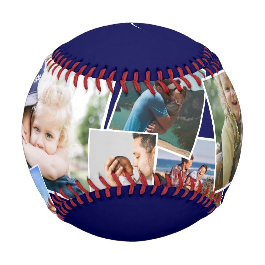 Modernes Foto "Wir Liebe You" Collage Daddy Baseball (Vorderseite)