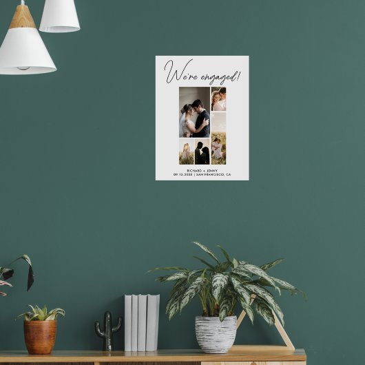 Modernes Foto Wir sind eine Verlobte Engagement-Pa Poster (Wohnzimmer 1)