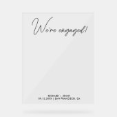 Modernes Foto Wir sind Verlobte Verlobung Akryllis Acrylschild (Vorderseite)