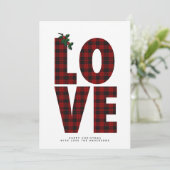 Modernes Foto Xmas Buffalo Karierte LIEBE Karte (Stehend Vorderseite)