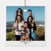 Modernes Foto Xmas Weihnachten Keramikornament (Rückseite)