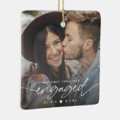 Modernes Foto zu Weihnachten in der Verlobung Keramikornament (Rechts)