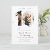 Modernes Foto zum 10. Hochzeitstag 2 Einladung (Stehend Vorderseite)