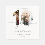 Modernes Foto zum 10. Hochzeitstag 2 Serviette (Vorderseite)