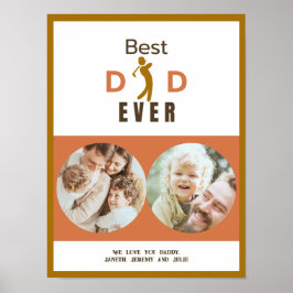Modernes Foto zum besten Vater je Golfer Fathers Poster