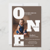 Modernes Foto zum ersten Geburtstag Einladung (Vorderseite)