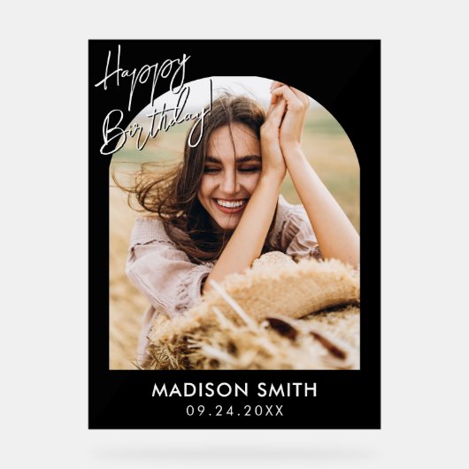 Modernes Foto zum Geburtstag Acrylschild (Vorderseite)
