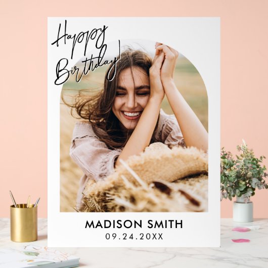 Modernes Foto zum Geburtstag Acrylschild (Hochzeit)