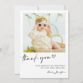 Modernes Foto zum Geburtstag Dankeskarte (Vorderseite)