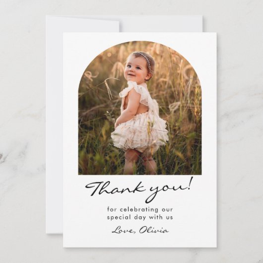 Modernes Foto zum Geburtstag Dankeskarte (Vorderseite)