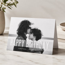 Modernes Foto zum Geburtstag | Name Black & White 