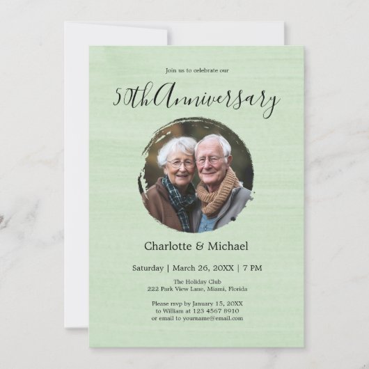 Modernes Foto zum Hochzeitstag im Wasser Einladung (Vorderseite)