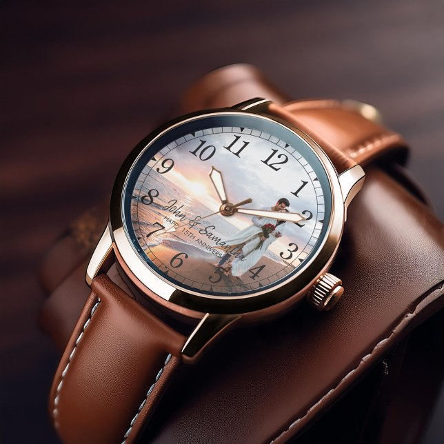 Modernes Foto zum Jahrestag Personalisiert Armbanduhr (Inspiration mockup (not actual product))