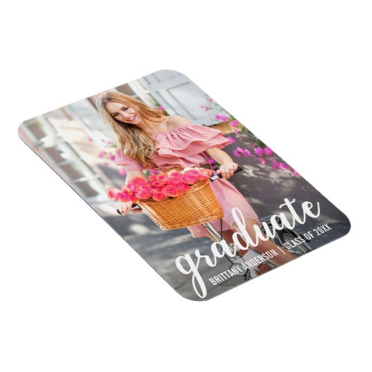 Modernes Foto zur Ankündigung Hübscher Abschluss Magnet (Rechte Seite)