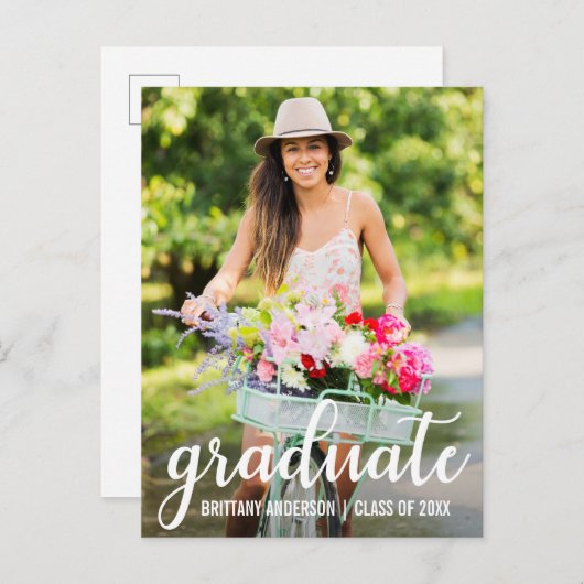 Modernes Foto zur Ankündigung von Abschlüssen (Vorne/Hinten)